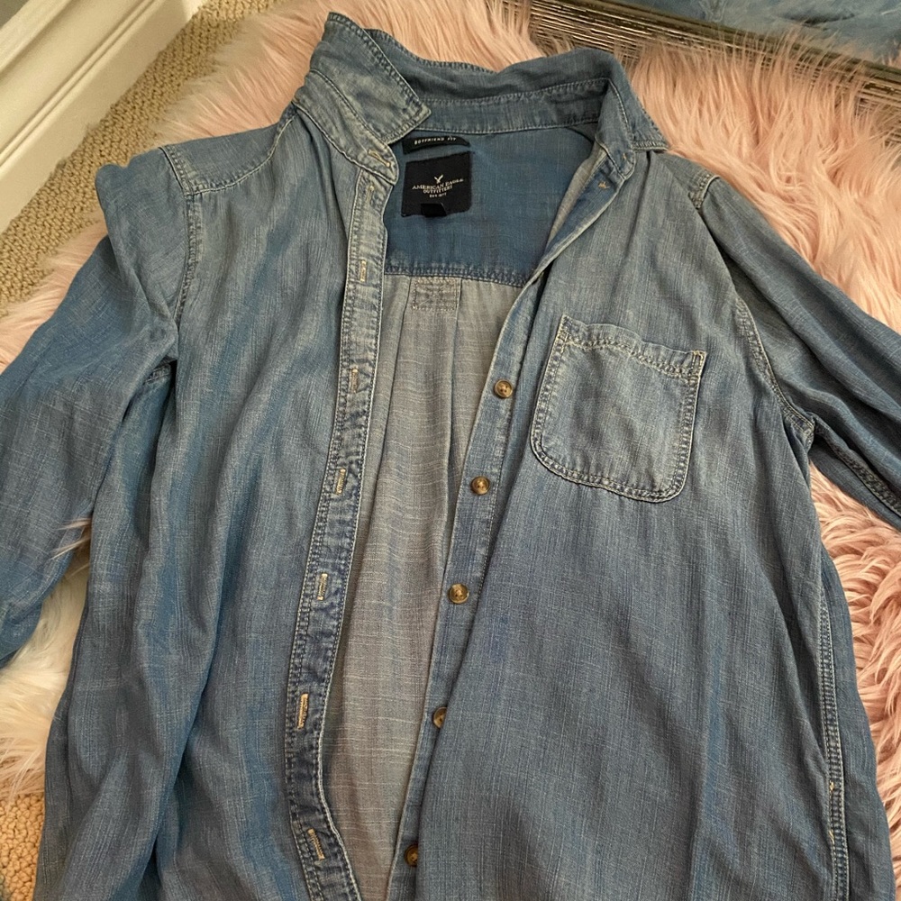American Eagle Jean Button Up - image 1